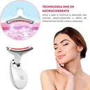 Massageador Facial Rejuvenescedor com Luz de 3 Cores e Calor