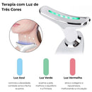 Massageador Facial Rejuvenescedor com Luz de 3 Cores e Calor