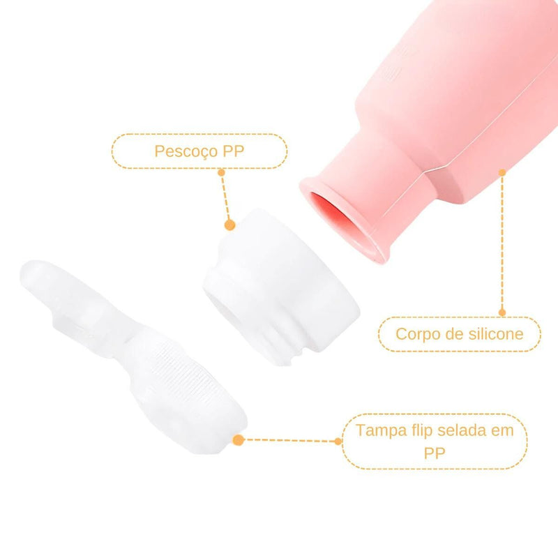 Kit Viagem Frascos de Silicone 4 Pçs Anti-Vazamento