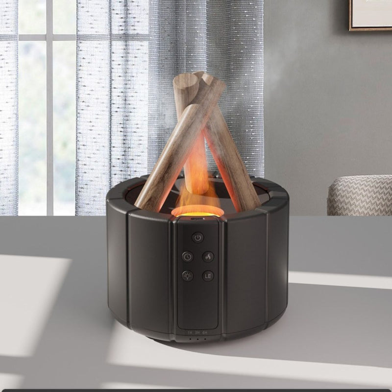 Difusor Umidificador Aromático Fogueira Led Controle Bivolt