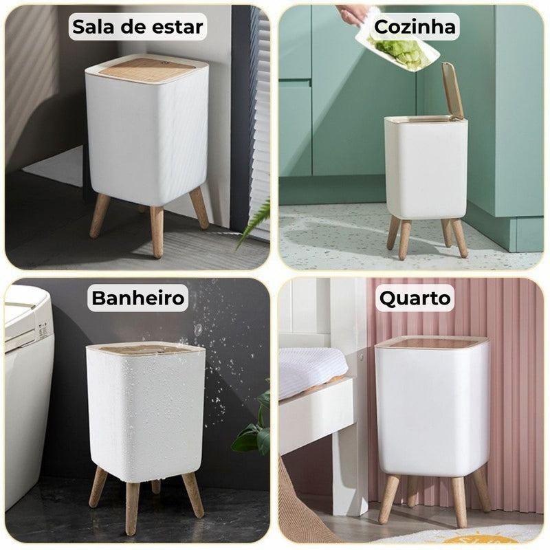 Lixeira Luxo 10 Litros Quadrada - Tampa Clique