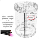 Suporte de Maquiagem Giratório Acrílico 360º