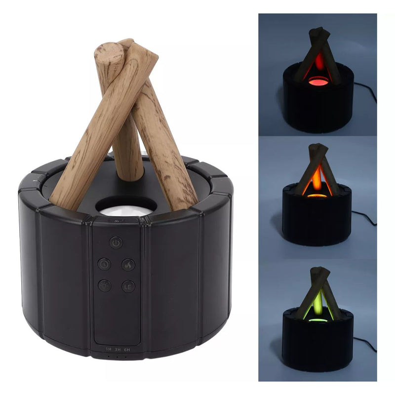 Difusor Umidificador Aromático Fogueira Led Controle Bivolt