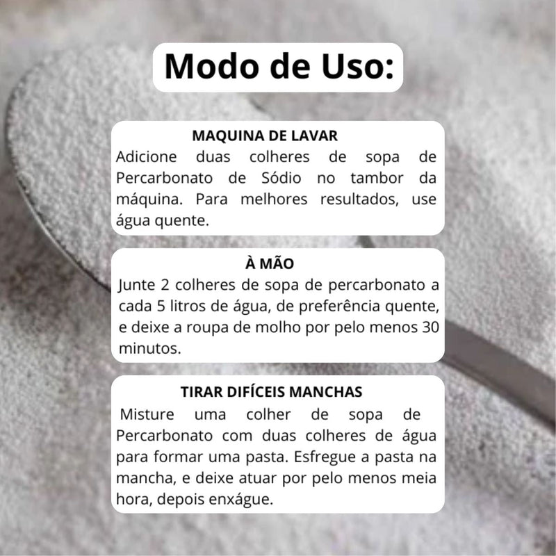Pó Mágico de Limpeza Percarbonato Premium 100% Puro