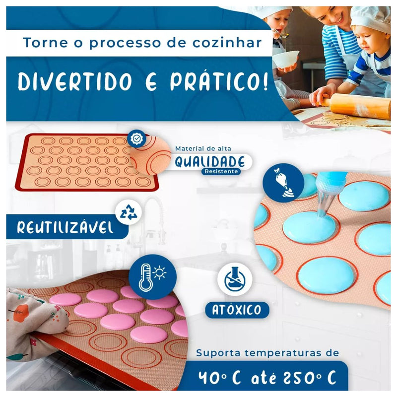 Tapete Antiaderente de Silicone Para Assadeira Forno Fibra de Vidro