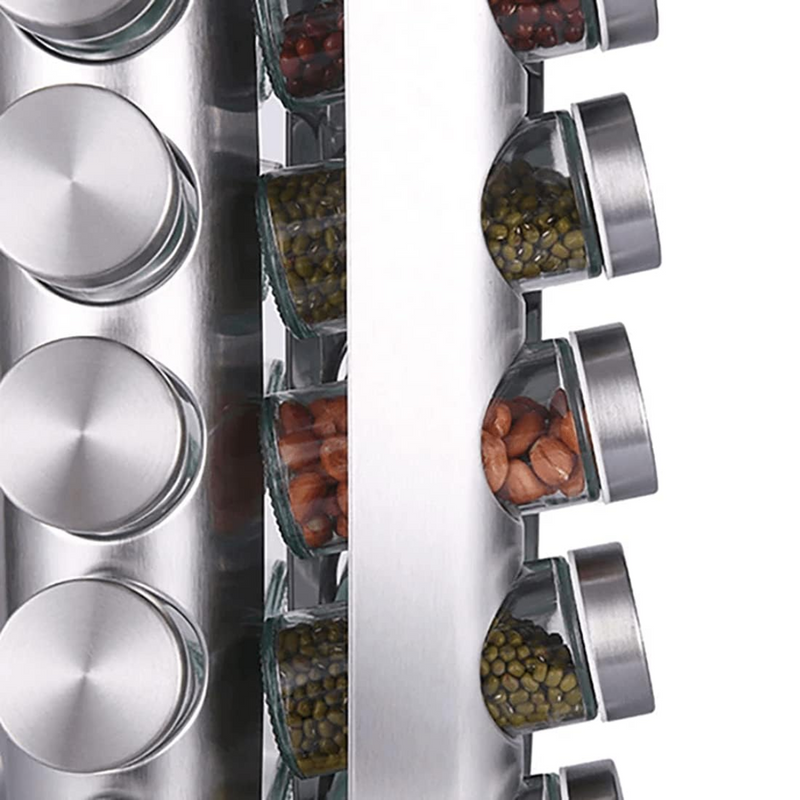 Porta Tempero Condimento Inox Vidro Giratório Cozinha Escolha
