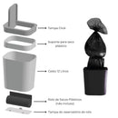 Lixeira com Tampa Click 12 Litros - Refil Bobina