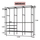 Closet Arara com sapateira cabideiro em prateleiras preto