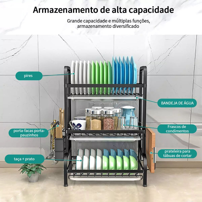 Escorredor 3 andares kichen rack