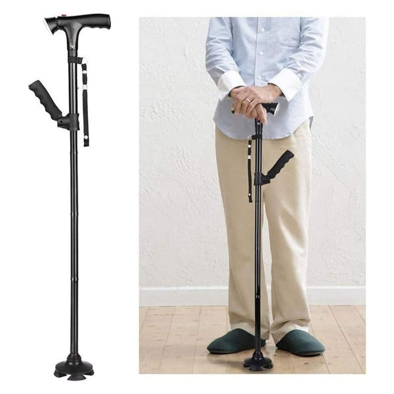 Bengala Dobrável com Apoio Lateral e Luz Led