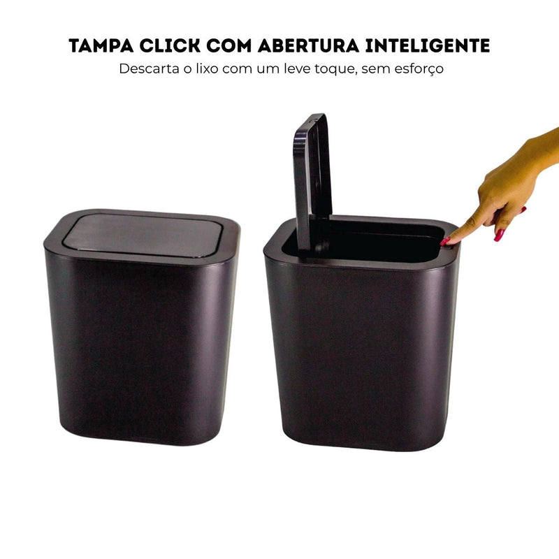 Lixeira com Tampa Click 15 Litros