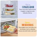 Marmita Hermética de Vidro Micro-ondas e Congelador