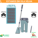 Mop Flat Tira Pó Multiuso Esfregão Com Balde Mopwash + Refil Extra Microfibra *