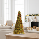 Árvore de Natal Decorativa 50 cm em Fio Metálico – Dourada, Prata, Verde ou Vermelha