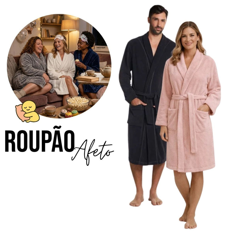 Roupão Afeto Home Fleece Macio com Bolsos