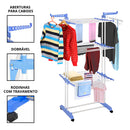 Varal Torre Retrátil 3 Andares com Rodinhas + Resistente