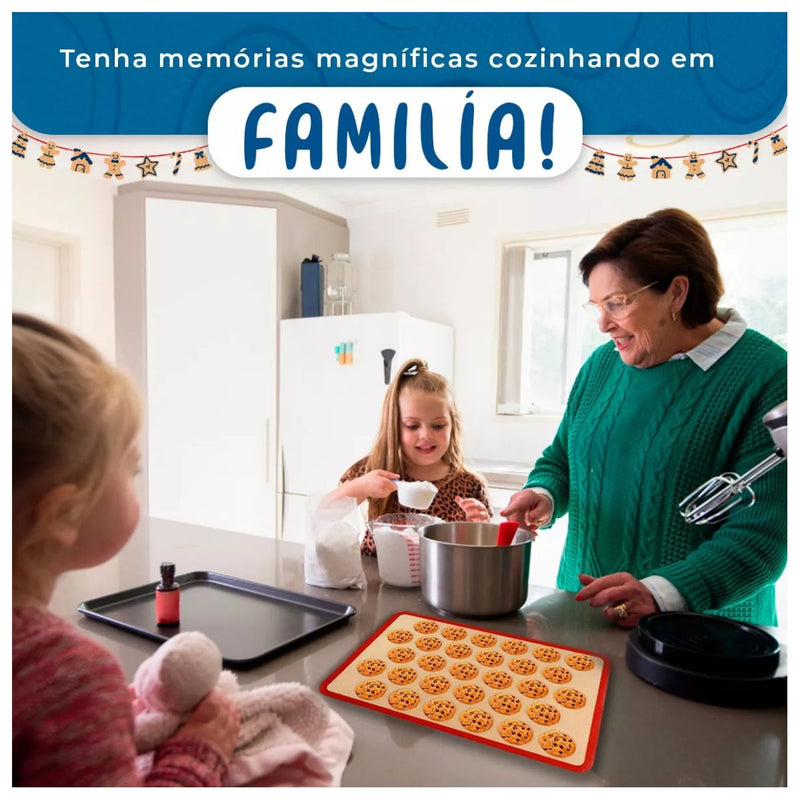 Tapete Antiaderente de Silicone Para Assadeira Forno Fibra de Vidro