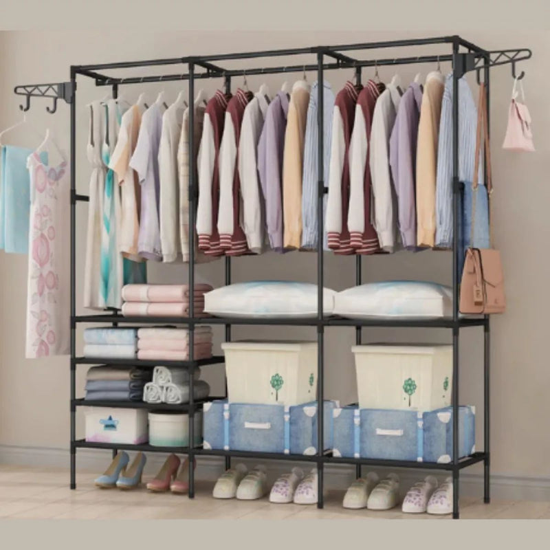 Closet Arara com sapateira cabideiro em prateleiras preto